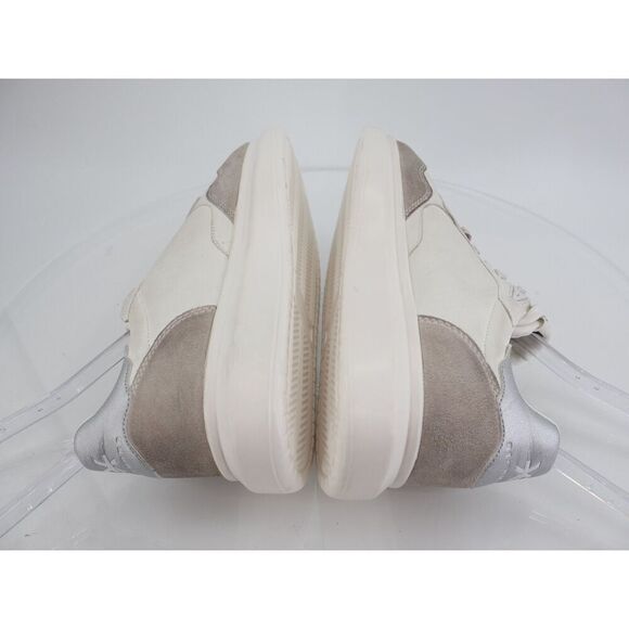 John Richmond Low Top Distressed Sneaker Size 41 10.5 White Tan Leather Lace Up main image 10